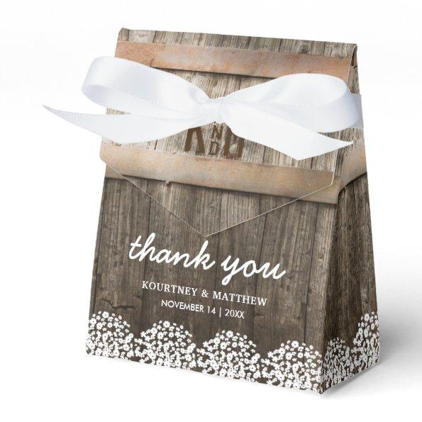 Rustic Country Baby's Breath Floral Wedding Favor Box