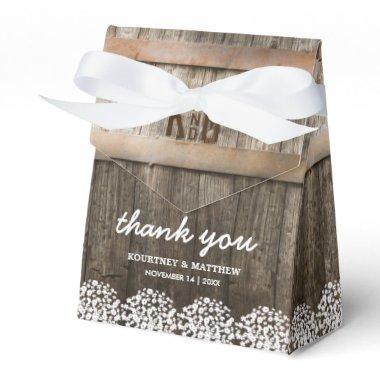 Rustic Country Baby's Breath Floral Wedding Favor Boxes