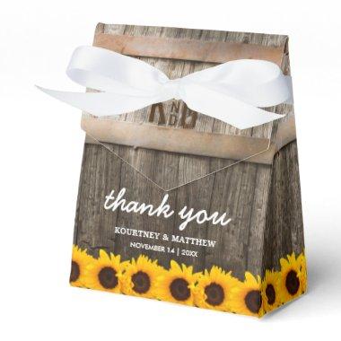 Rustic Country Barn Sunflower Wedding Favor Boxes