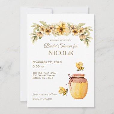 Rustic Country Bee Honey Bridal Shower Invitations