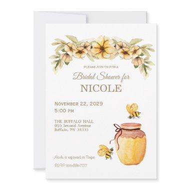 Rustic Country Bee Honey Bridal Shower Invitations