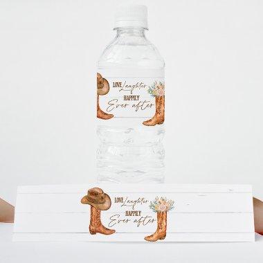 Rustic Country Boots & Hat Water Bottle Label
