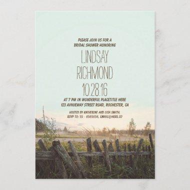 rustic country bridal shower Invitations