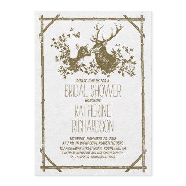 Rustic country bridal shower invites with deer