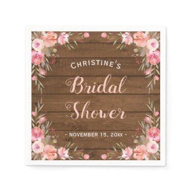 Rustic Country Chic Bridal Shower Floral Paper Napkins