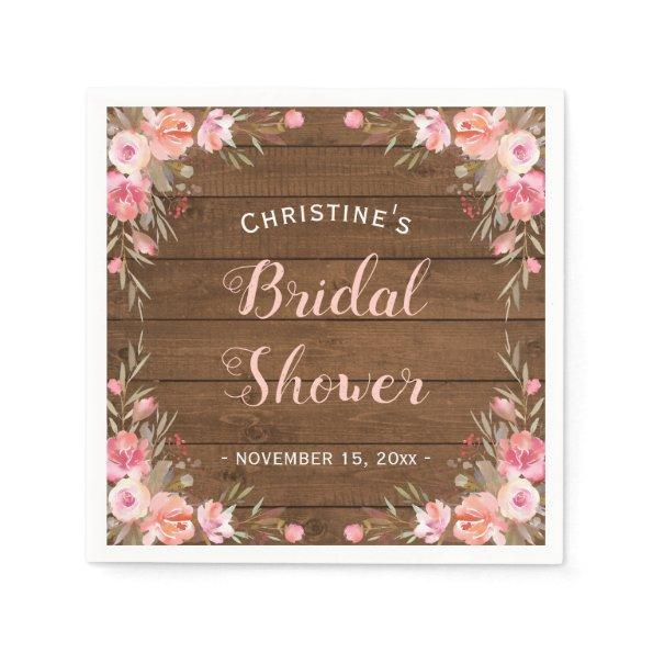 Rustic Country Chic Bridal Shower Floral Paper Napkins