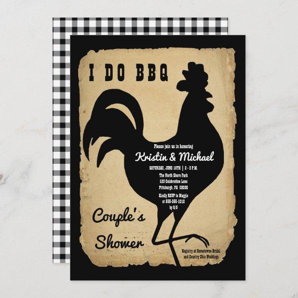 Rustic Country Chicken I DO BBQ Couple's Shower Invitations