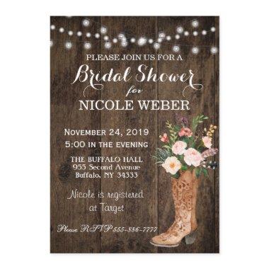 Rustic Country Cowboy Boot  Invite