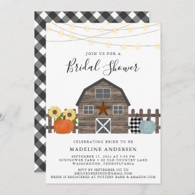Rustic Country Fall Bridal Shower Invitations