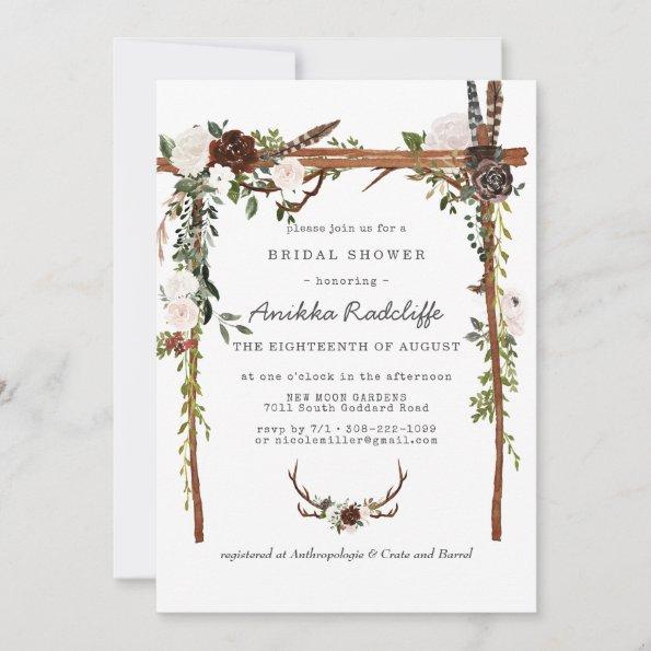 Rustic Country Floral | Bridal Shower Invitations