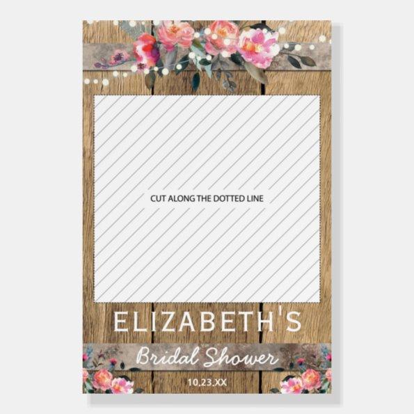Rustic Country Floral Bridal Shower Photo Prop Foam Board