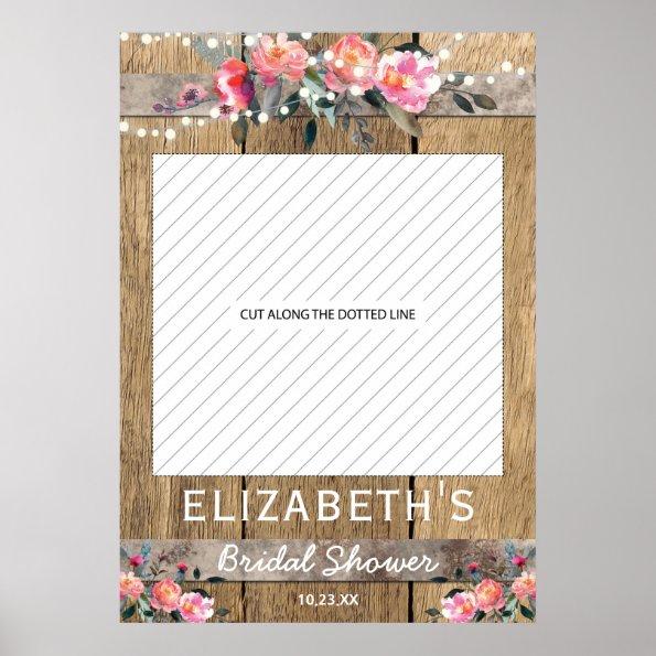 Rustic Country Floral Bridal Shower Photo Prop Poster