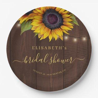 Rustic country floral elegant bridal shower paper plates