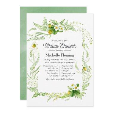 Rustic Country Greenery Virtual Shower Invitations