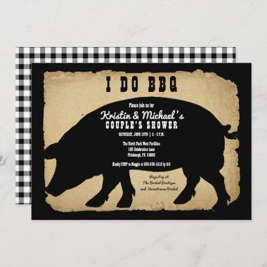Rustic Country Hog I DO BBQ Couple's Shower Invitations