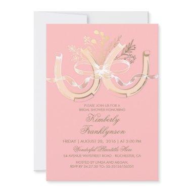 Rustic Country Horseshoe Gold Pink