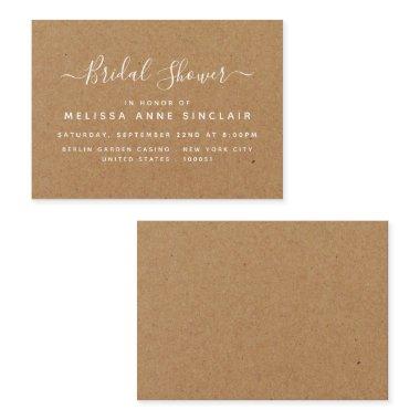 Rustic Country Kraft Bridal Shower Ticket Invite