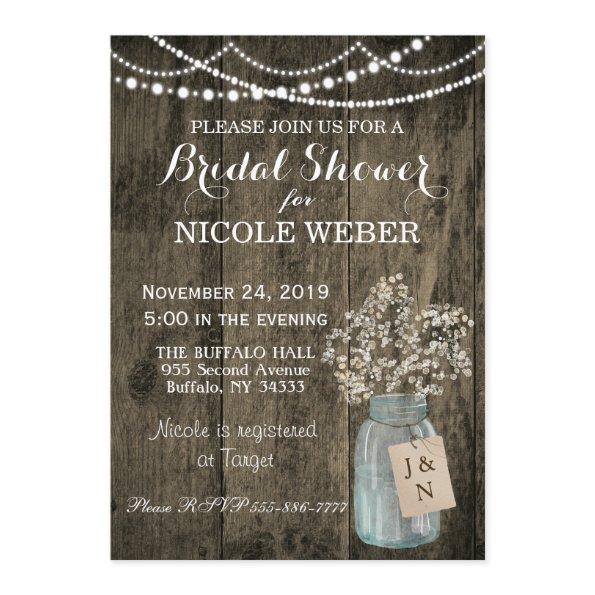 Rustic Country Mason Jar Barn  Invite
