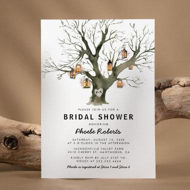 Rustic Country Oak Tree Bridal Shower Invitations