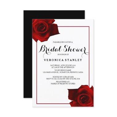 Rustic Country Roses Classy Floral Bridal Shower Invitations