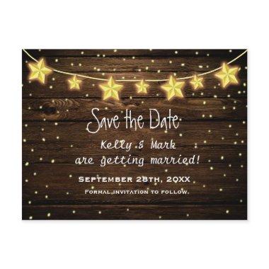 Rustic Country Star Lights Save The Date PostInvitations