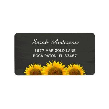Rustic Country Sunflowers Classy Chalkboard Label