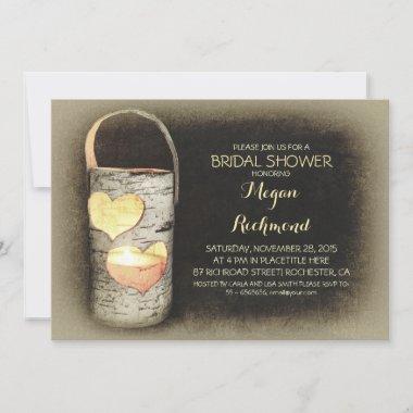 Rustic Country Tree Candle Bridal Shower Invitations