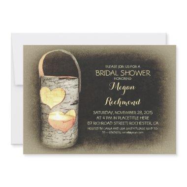 Rustic Country Tree Candle Bridal Shower Invitations