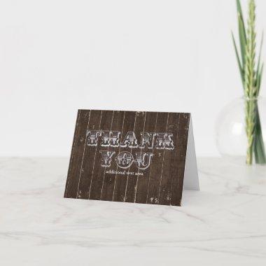 Rustic Country Western Distressed Wood THANK YOU