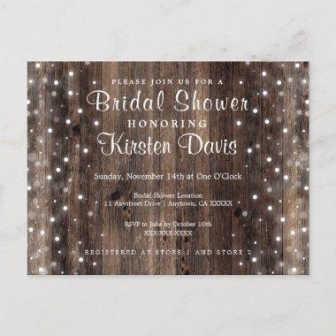 Rustic Country Wood Bridal Shower Invitation Postc PostInvitations