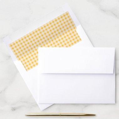 RUSTIC COUNTRY YELLOW GINGHAM PATTERN ENVELOPE LINER