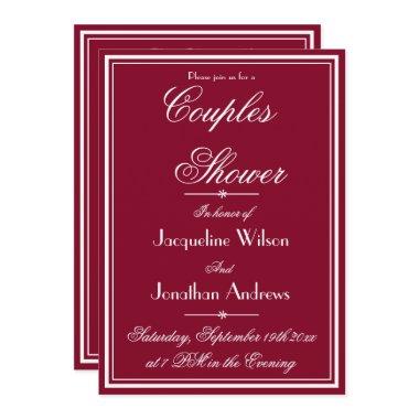 Rustic Couples Shower Name Email RSVP Burgundy Red