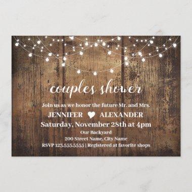 Rustic Couples Shower, wedding shower Invitations