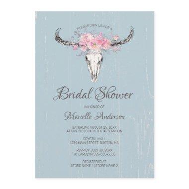Rustic Cow Skull Boho Blush Floral B