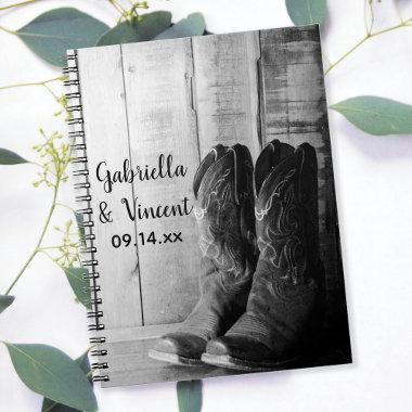 Rustic Cowboy Boots Country Western Wedding Notebook