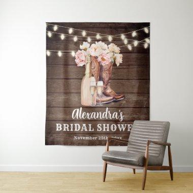 Rustic Cowgirl Boots Bubbly  Backdrop
