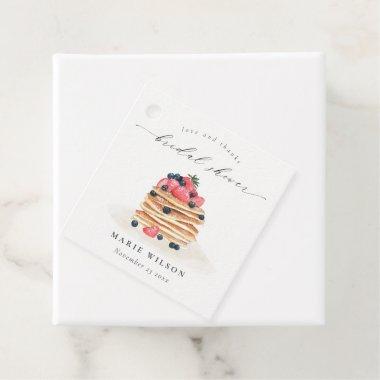 Rustic Cute Fruit Pancake Watercolor Bridal Shower Favor Tags