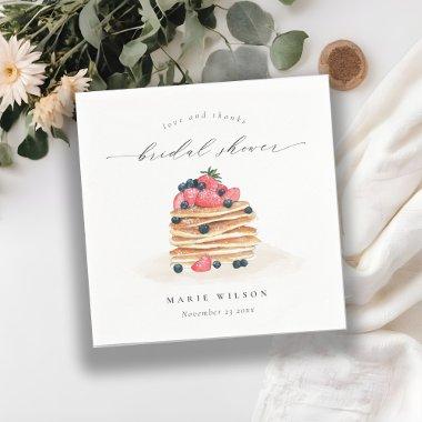 Rustic Cute Fruit Pancake Watercolor Bridal Shower Napkins