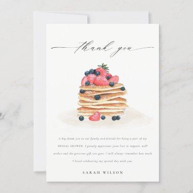 Rustic Cute Fruit Pancake Watercolor Bridal Shower Thank You Invitations