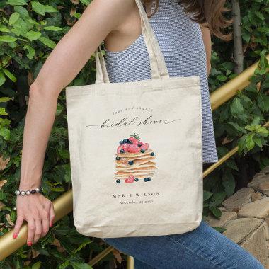 Rustic Cute Fruit Pancake Watercolor Bridal Shower Tote Bag