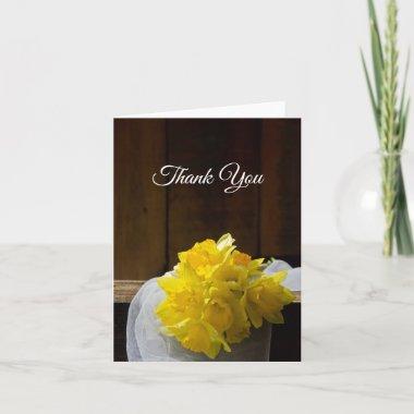 Rustic Daffodils and Barn Wood Wedding Thank You