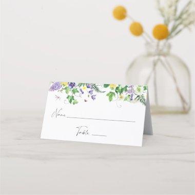 Rustic Daffodils and Wildflowers Place Invitations