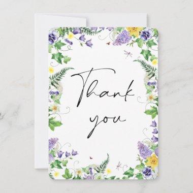 Rustic Daffodils and Wildflowers Thank You Invitations