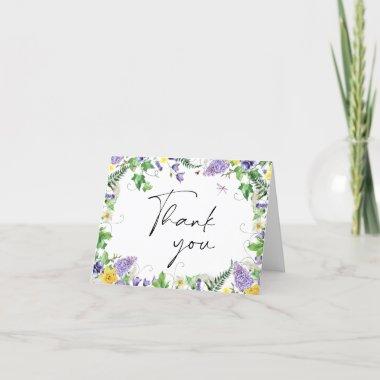Rustic Daffodils and Wildflowers Thank You Invitations