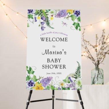 Rustic Daffodils & Wildflowers Baby Shower Welcome Foam Board
