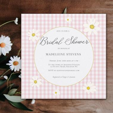 Rustic Daisies Pink Gingham Backyard