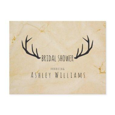 Rustic Deer Antlers Handwritten Bridal Shoer Invitation Post