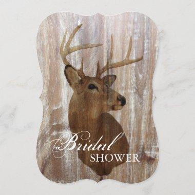rustic deer the hunt is over bridal shower Invitations