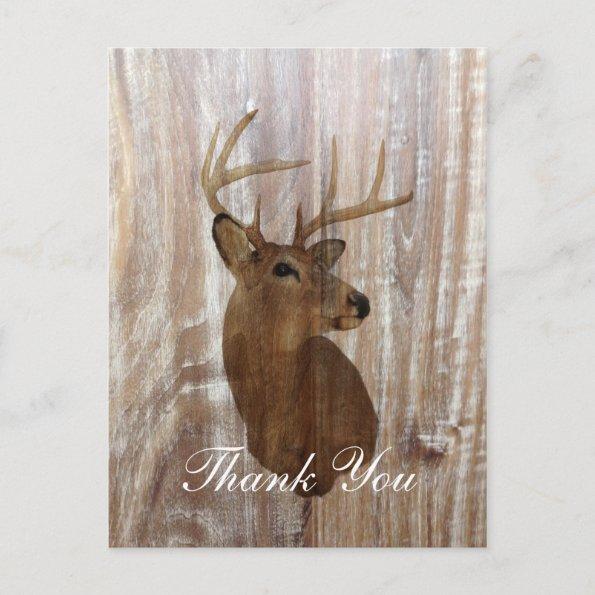 rustic deer the hunt is over wedding thank you postInvitations