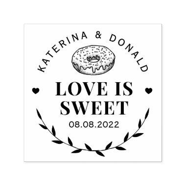 Rustic Donut Love is Sweet Wedding Kraft Classic Self-inking Stamp